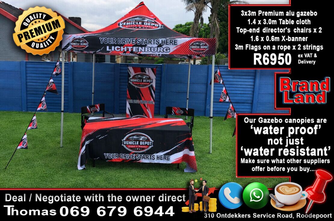 Largest supplier of branded gazebos and flags and banners in south africa
